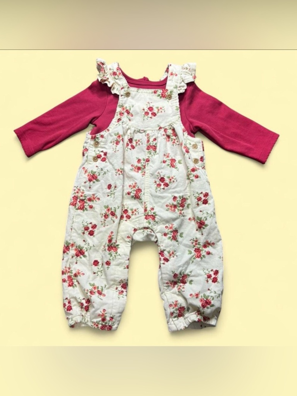 Little Me Pink and Floral Baby Bodysuit Set